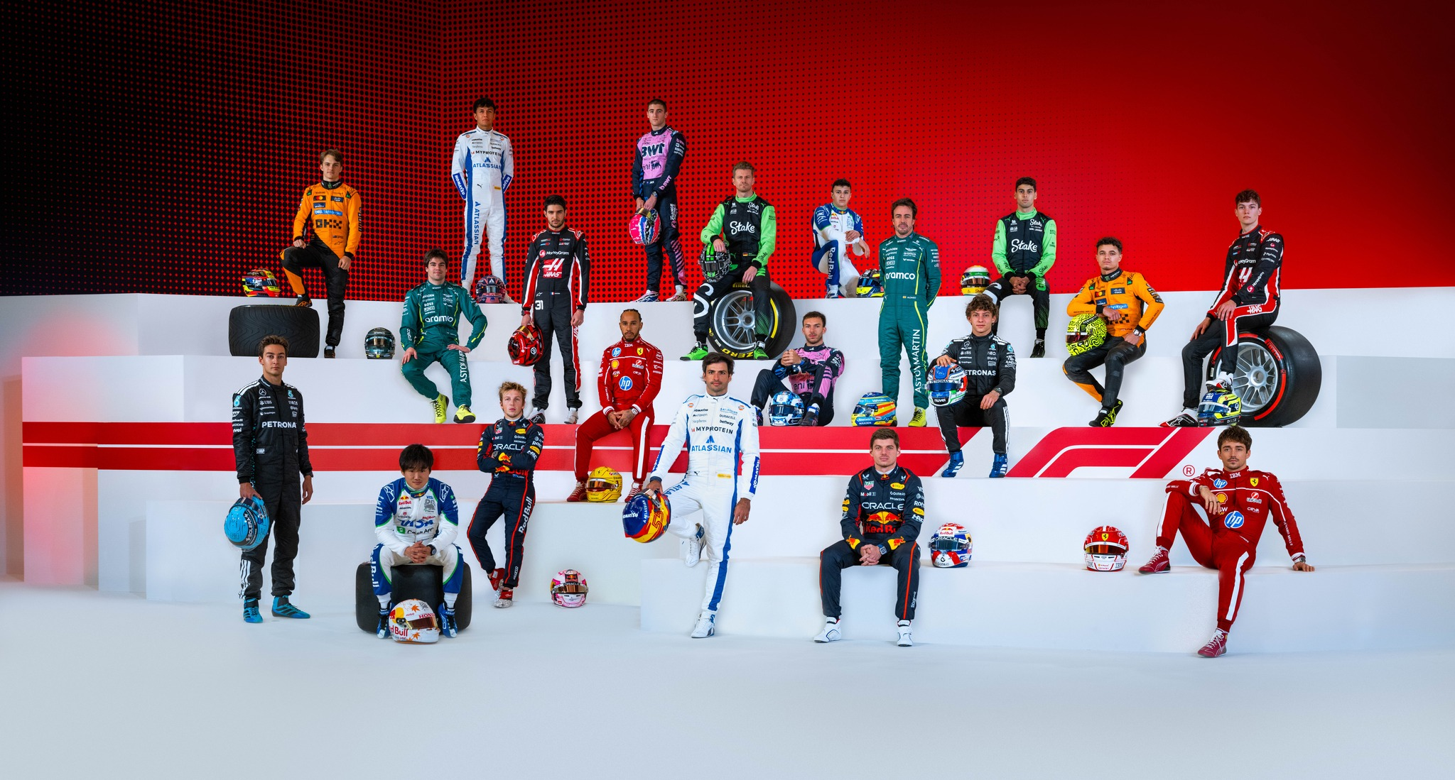 Foto dos 20 pilotos da F1 2025